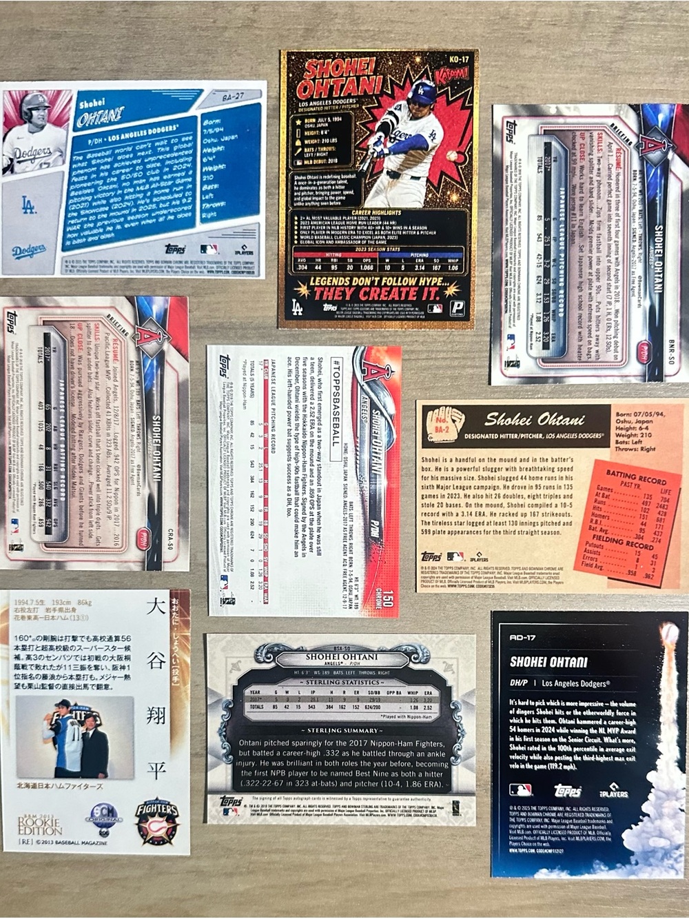 Shohei Ohtani Signed Roolie Lot of (9) Kaboom Anime Novelty Cards. - Picture 2 of 2